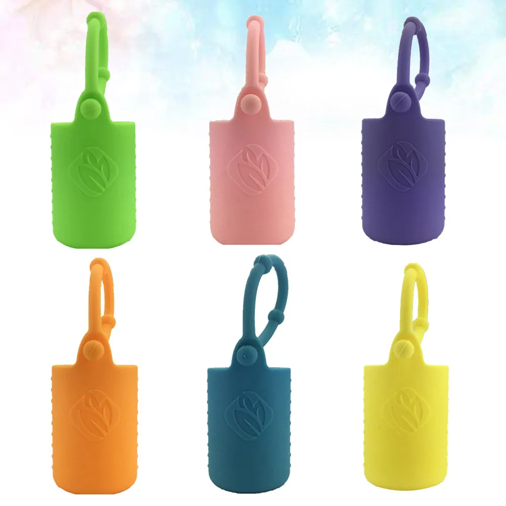 

Набор из 6 силиконовых чехлов для флаконов с эфирными маслами, защитные чехлы с гибкой ручкой, чехлы для роликовых флаконов, держатели с ремешками для переноски для путешествий