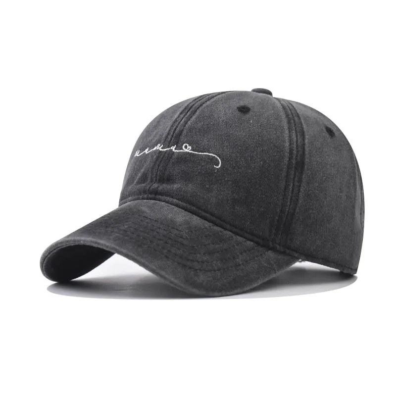 

Washed Cotton Vintage Style Small Letter Baseball Cap Spring New Personalized Embroidered Dad Hat