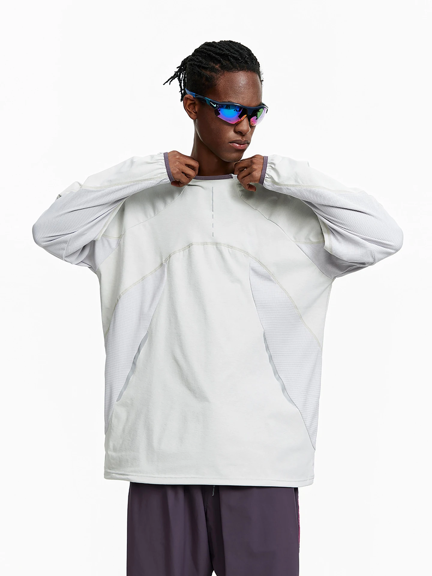 ARTANNIE Quick-Dry Long Sleeve Men's T-Shirt Outdoor Function Couple Base Layer Casual Style Polyester Fiber round Neck