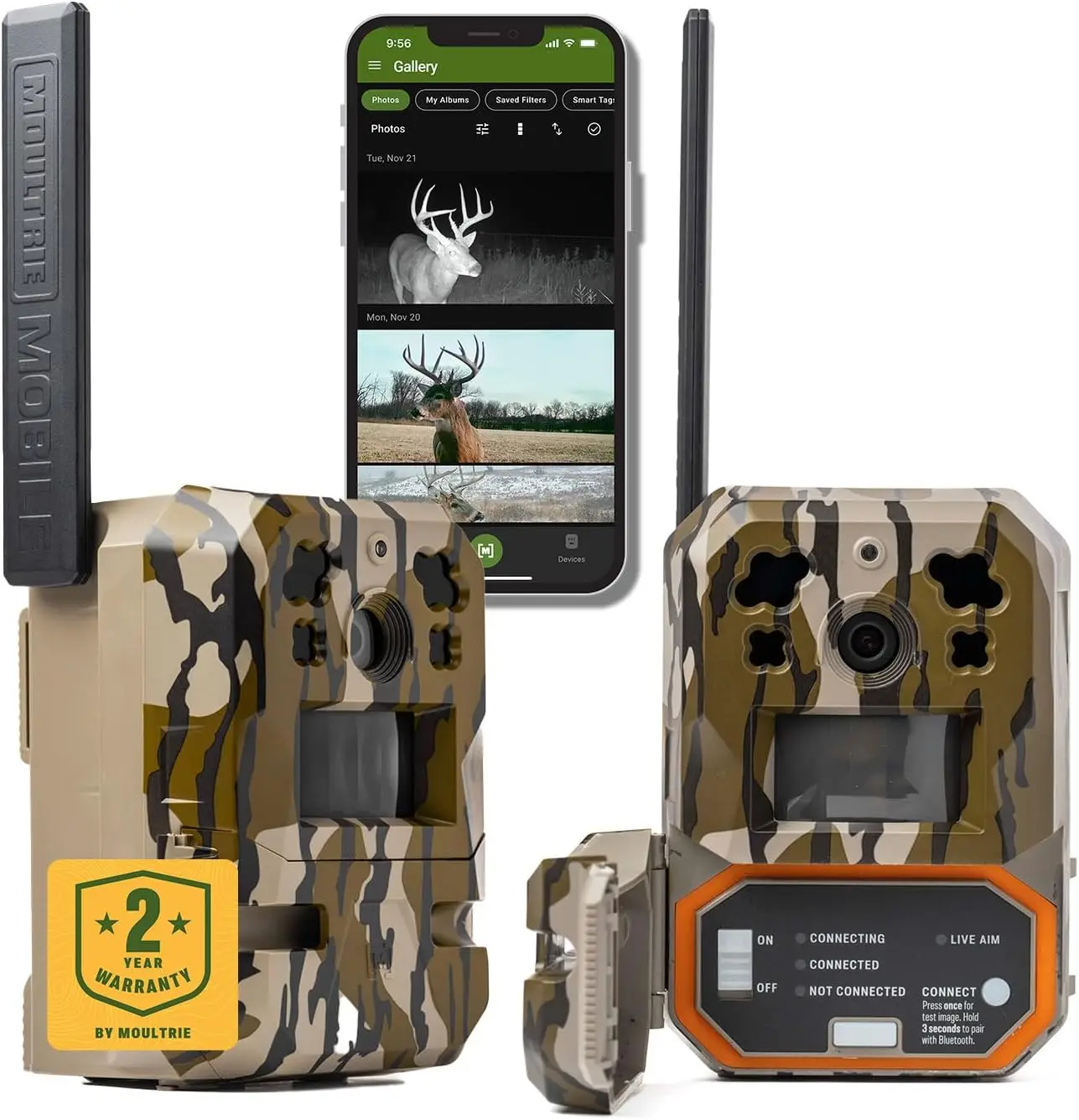 Mobiele trailcamera - Auto Connect, landelijke dekking, False Trigger Elimination Tech, 1080p video met HD