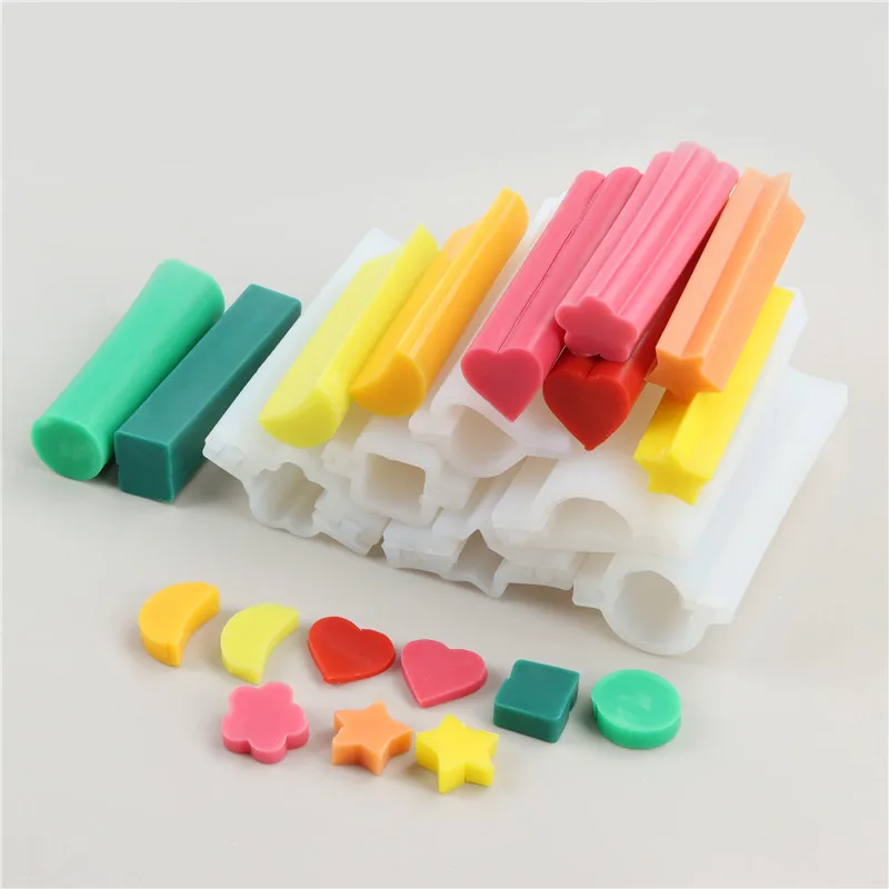 DIY Various Shapes Silicone Soap Molds Round Heart Pipe Tube Cake Chocolate Baking Molds DIY Handcraft Soap Making Tool Creative