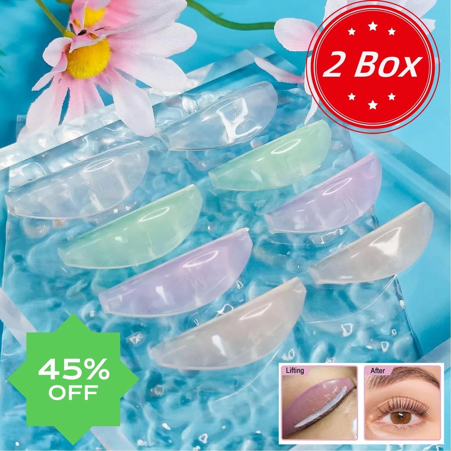 

Wholesale 2 Sets Eyelash Perming Curler Lift Pads Eyelash Perm Pads Rods Lash Lift Silicone Eyelashes Applicator Makeup Tools