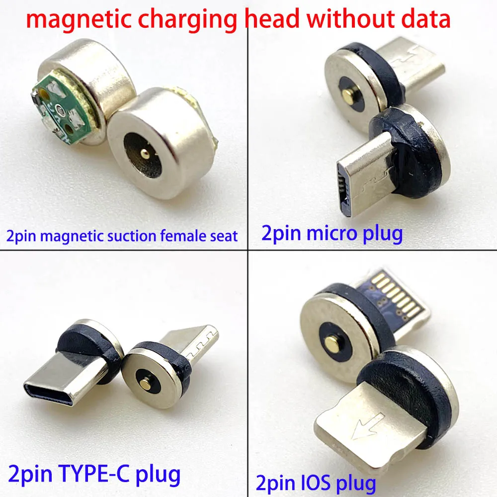 50pcs Pack Magnetic Cable Tips For Type C Micro USB IOS Plugs Fast Charging Adapter Replacement Charger Plug For iPhone