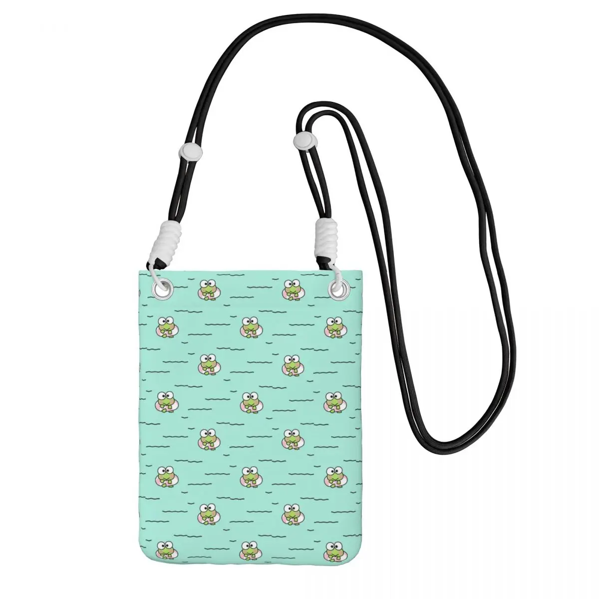 

Custom KeroKeroKeroppi Carry A Mobile Phone Bag Diagonally Women Men Frog Mobile Phone Bag for Camping Biking Phone Money Pouch