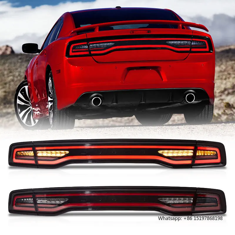 

VLAND FactoryLED Taillights 2011-2013 2014 With Sequential Tail Lamp 7th Gen Back Light for Dodge Charger With Startup Animation