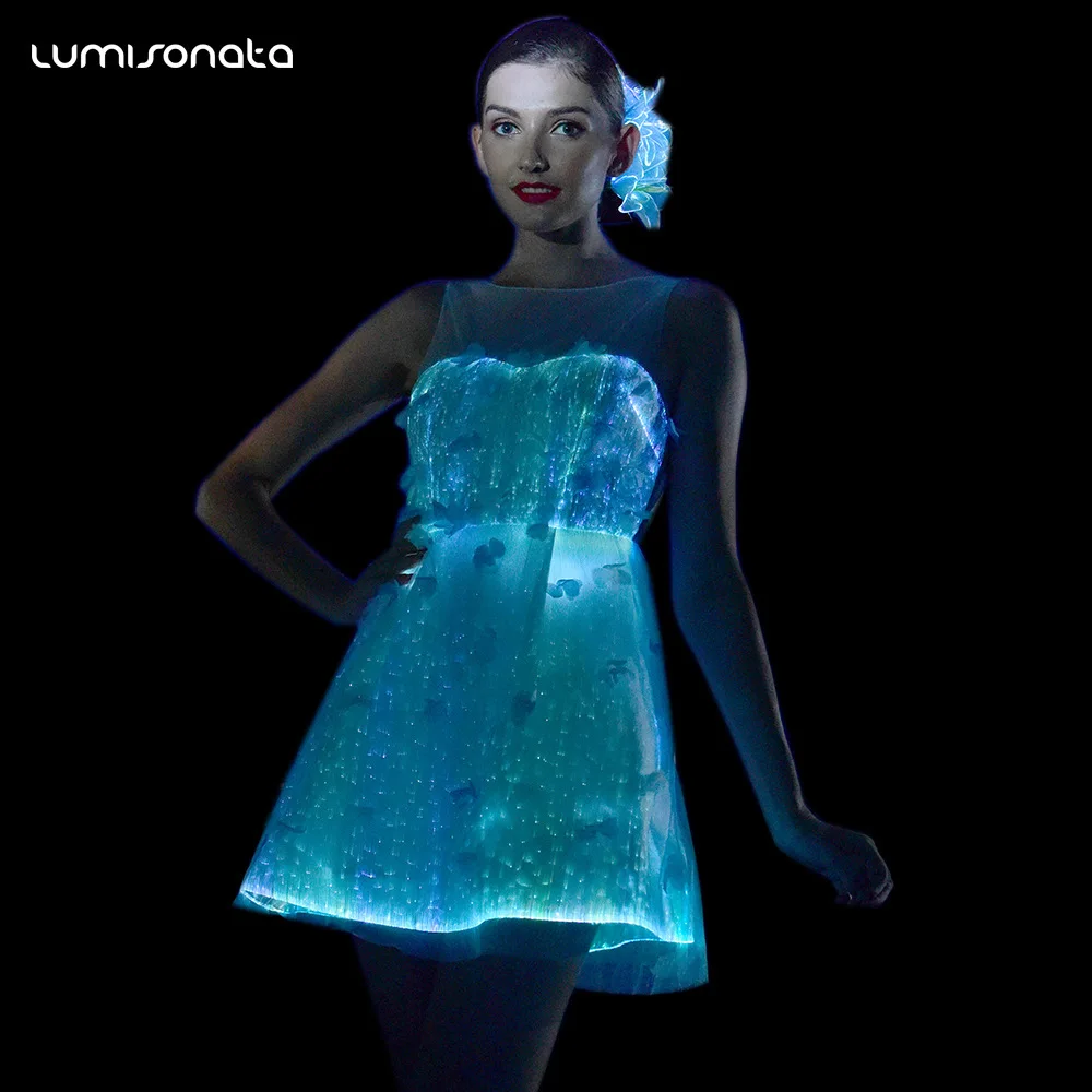 

LED Light up Dress Women Nightclub Luminous Fiber Optic Dress for Party Wedding Festival Rave Outfit 2026 Stage Wear