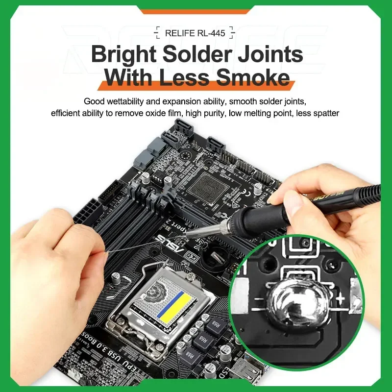 RELIFE 25g Solder Wire Rosin Core Soldering Tin Wire RL-445 0.6/0.5/0.4/0.3mm for Various Electronic Phone PCB CPU Welding Tools