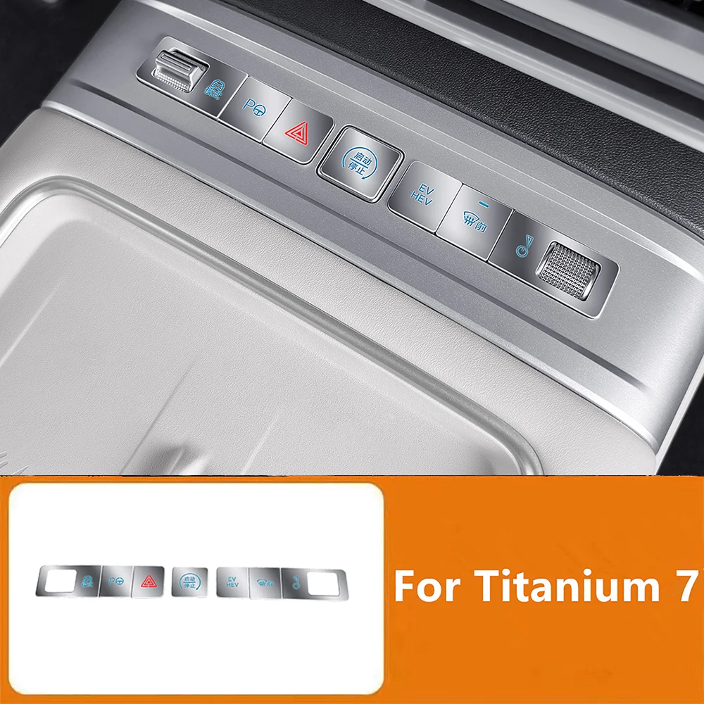 

Central Control Button Sticker For BYD Formula Titanium 7 2025 2026 Central Control Decorative Panel Metal Decorative Sticker