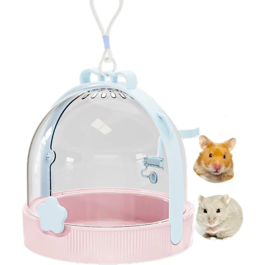 

Small Animal Carrier Travel CarryOut Cage with Warm Plush Pads and Water Bottle can be Carried Both by Hand and Crossbody Suita