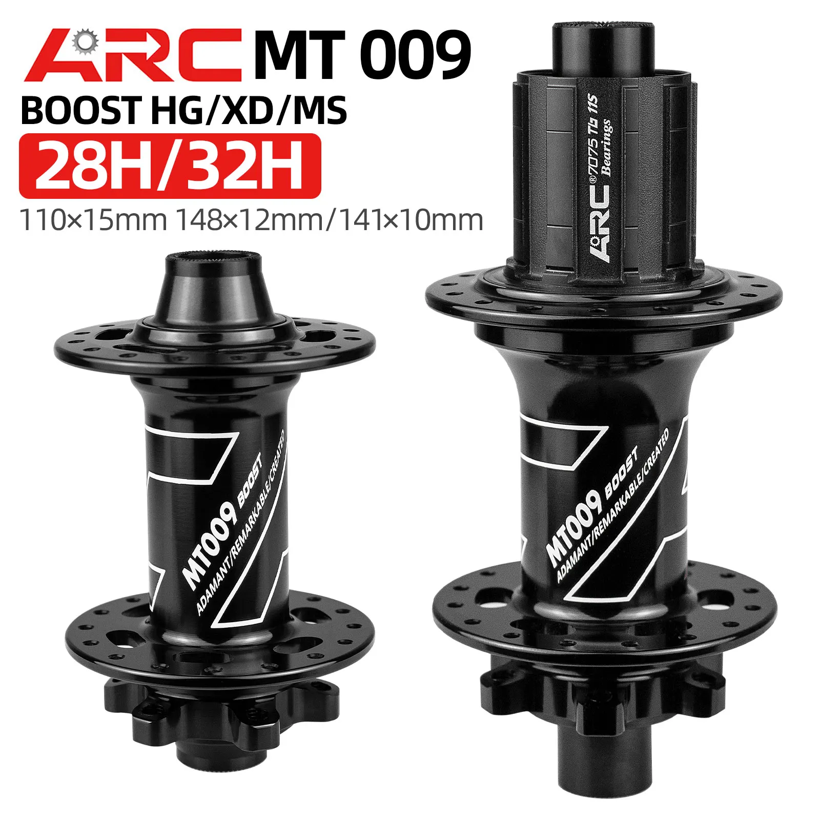 ARC MT009 BOOST MTB Mountain Bike Hub Front Rear Hubs 28 32 Holes 110mm 148mm 141mm HG MS XD 11 12 Speed 6 Pawls Bicycle Freehub