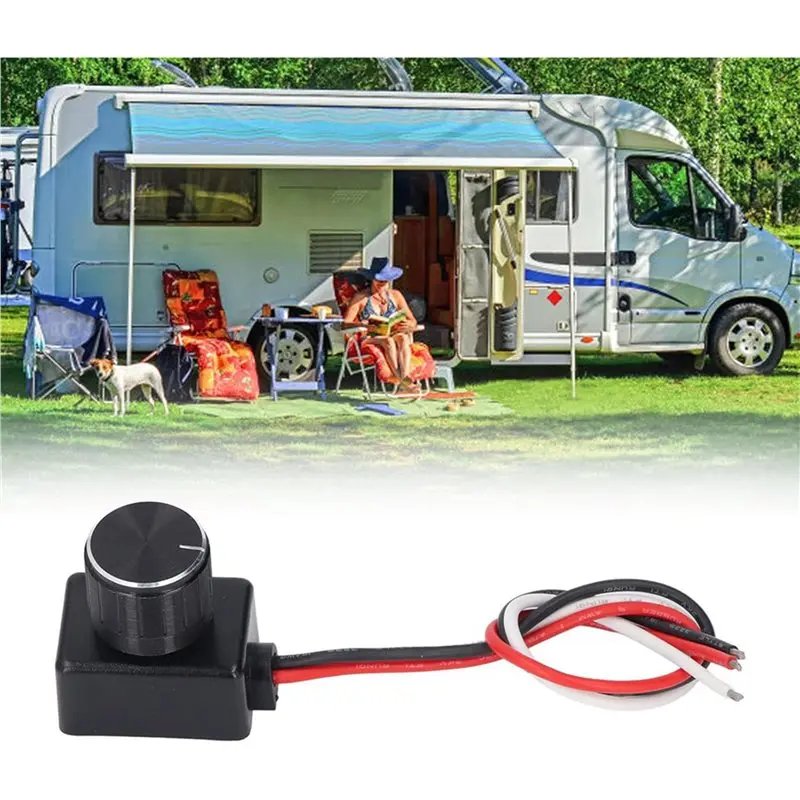 ABUG-4 Pack Dimmable LED Dimmer Switch, Smooth Dimming From 5%-100%, PWM Knob, 12-24V For RV Boat Truck Strip Lighting