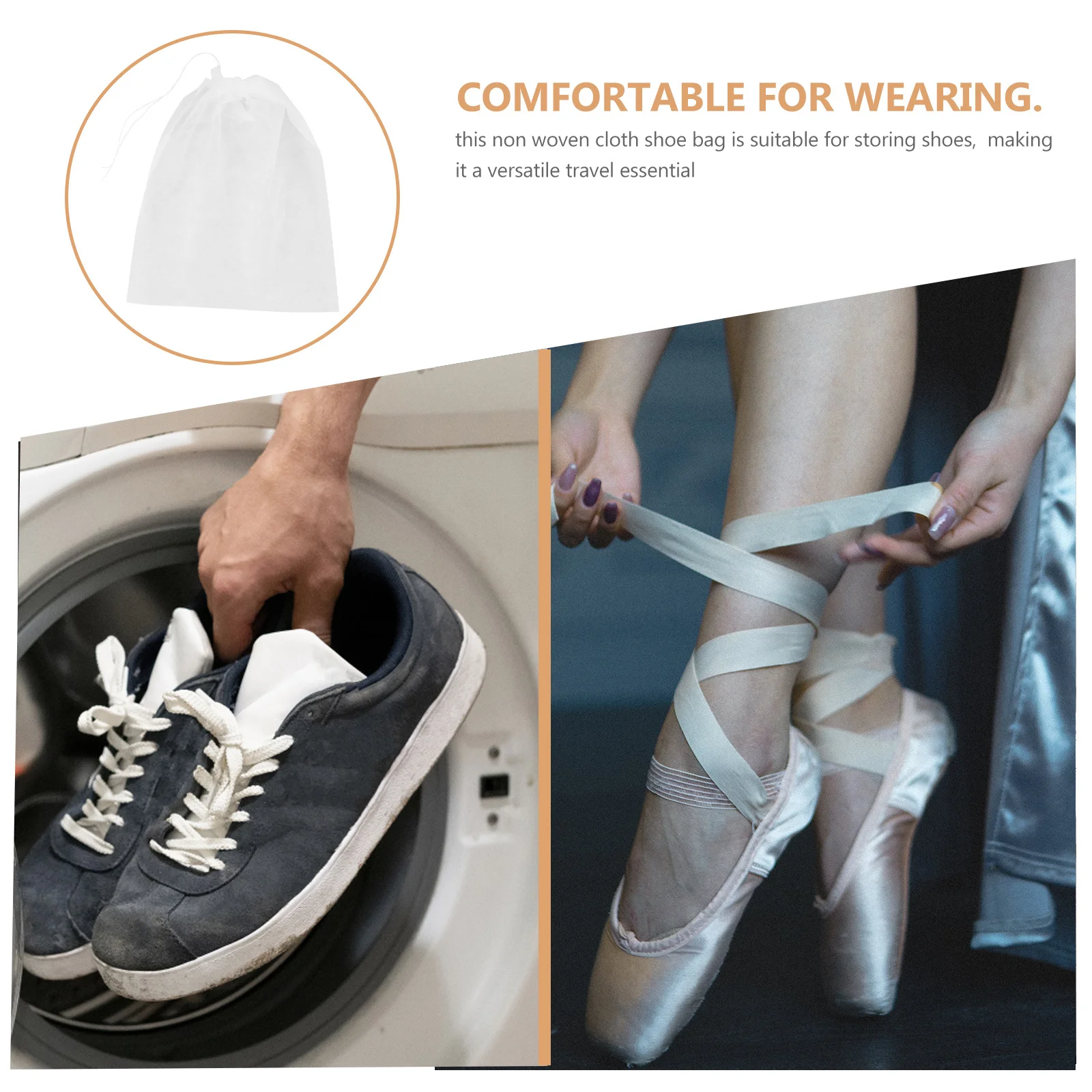 

50Pcs Shoe Bags Non Woven Cloth Drawstring Large Storage Pouch Travel Organizer Dust Cover Shoes Storage Bag for Men Women