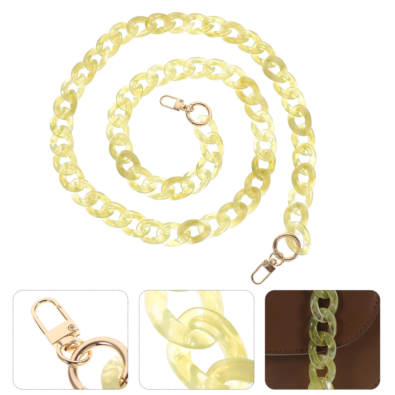 

1Pcs Acrylic Small Fishbone Chain Detachable Decorative Bag Chain Replacement Strap Handbag Accessories Portable Stylish