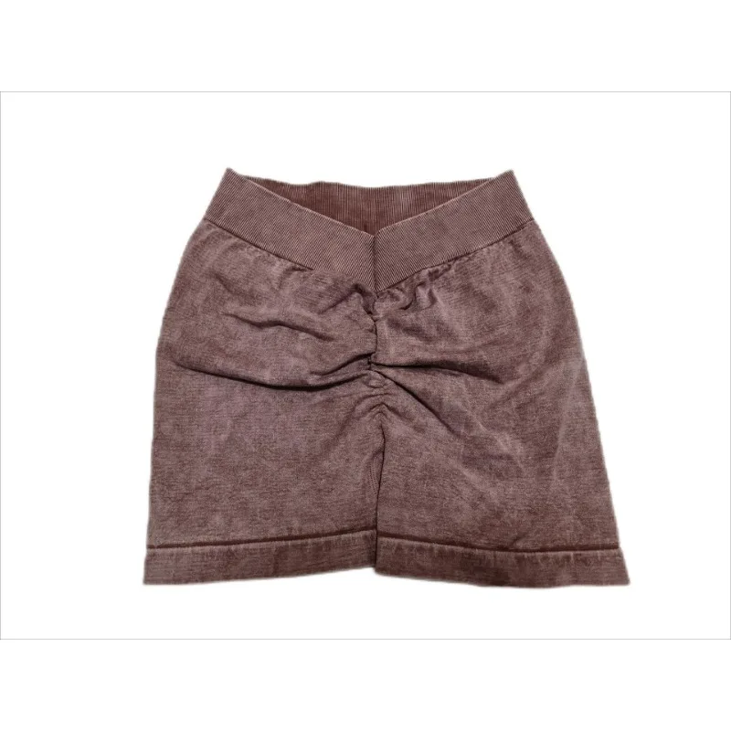 Nahtlose V-Taille Shorts Frauen Frosted Wasser Waschen Shorts Dehnbare Hohe Taille Workout Laufen Sexy Hüfte Heben Yoga Shorts