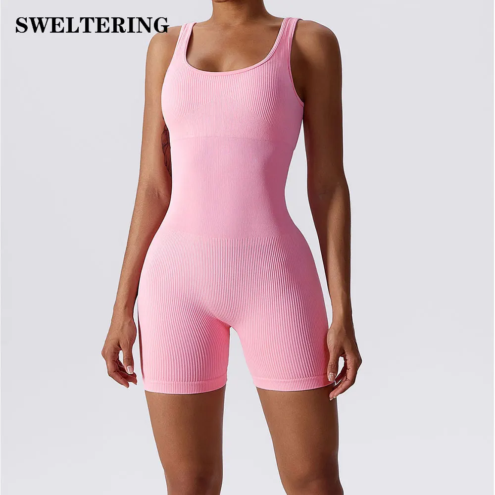 Spring Seamless One-Piece Short Yoga Clothes Sportswear Women\'s Gym Push Up Workout Clothes Fitness Sports Bodysuit Yoga Suit