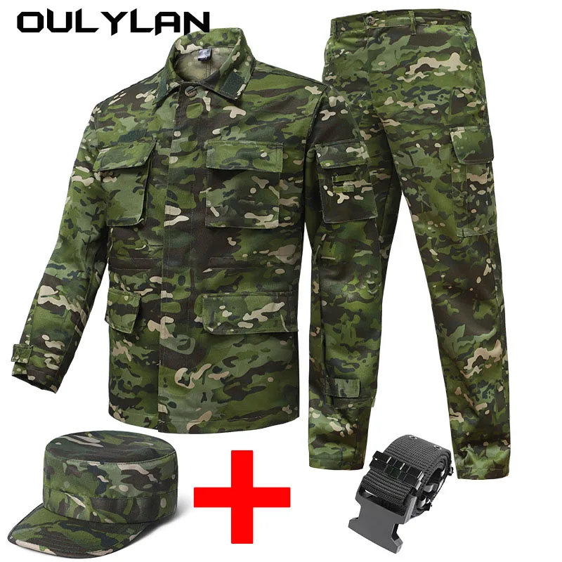 Tactical Jacket Special Force Training Clothes  Jacket Pants Hat Belt Set Breathable Work Uniform  New Camouflage Suit Set