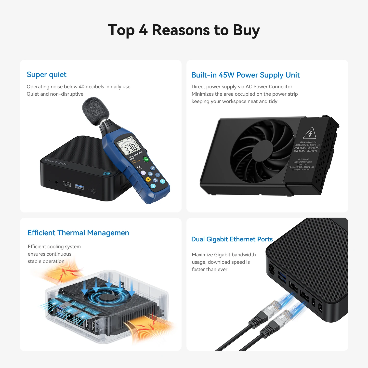 Oumax Mini PC Intel 13th Gen Alder Lake N150 (Up to 3.6GHz), 16GB DDR4 500GB M.2 SSD Mini Computer Win-11Pro /Built-in Dustproof