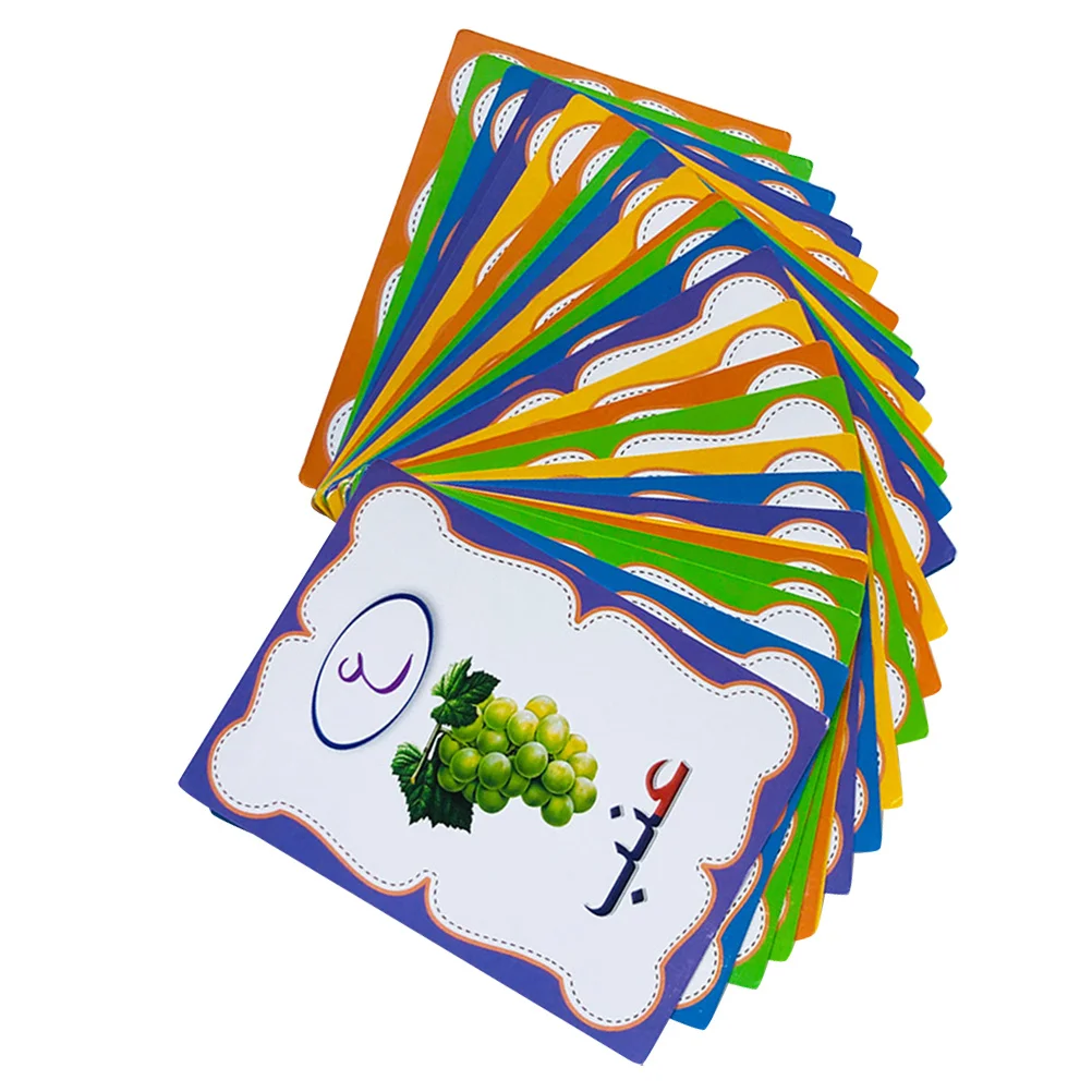 1Set Parole Arabi Flash Card Bambini Educativi Apprendimento Cognitivo Carte Sensoriali Scuola Materna Flashcard Parole Arabi Gioco
