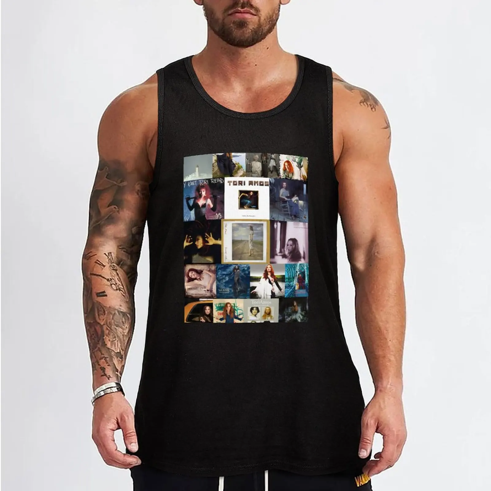 Tori Amos Album Records Collage Collection Print Tank Top sports t-shirts for men gym accessories men