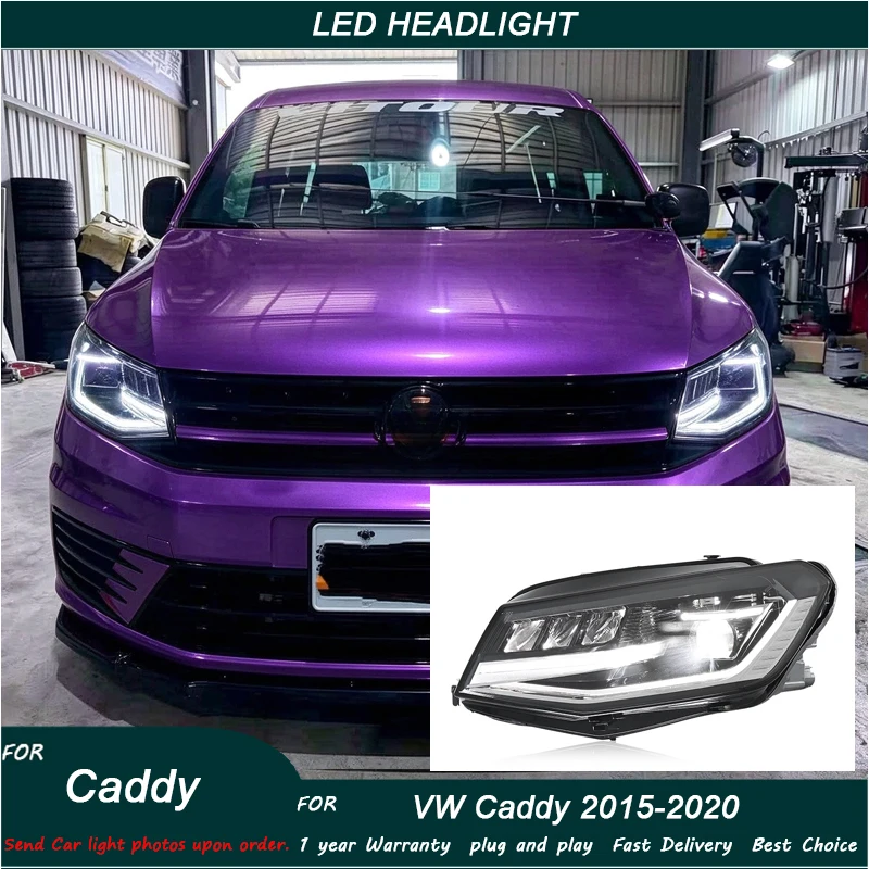 LED Headlight Front Light For Volkswagen VW Caddy Mk4 Headlight 2015-2020 6000K 12V Upgrade RHD Head Lamp LED Projecto