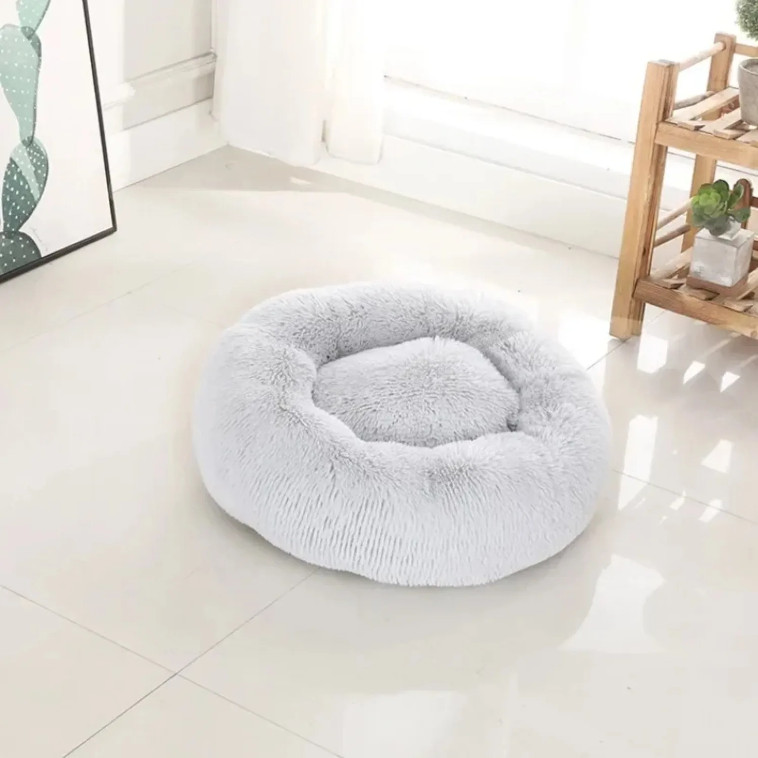 Doghouse Soft Comfortable and Machine Washable Cat Sleep Nest Sofa Round Long Plush Pet Beds for Dog Mattress Pets Bed