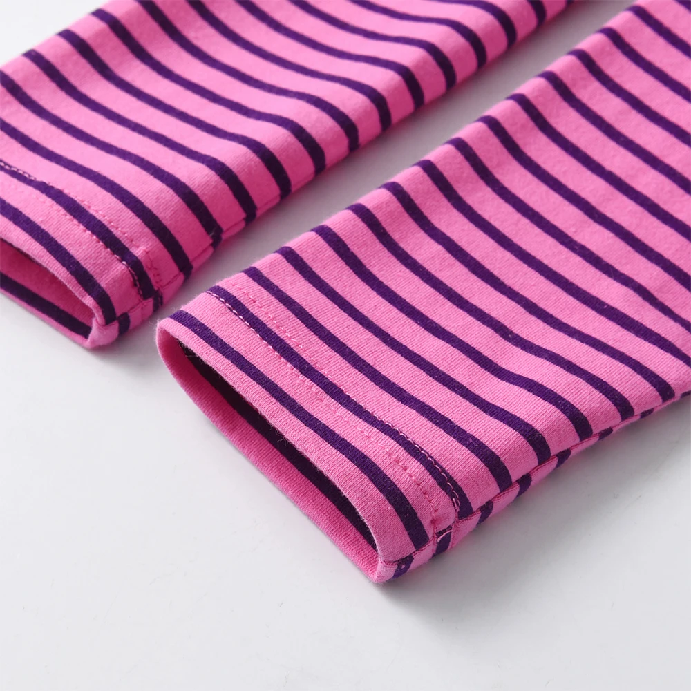 DXTON Toddler Winter Hoodies Dress For Girls Pattern Printed Cotton Children Casual Dress Striped Sleeve Hooded Princess Dresses