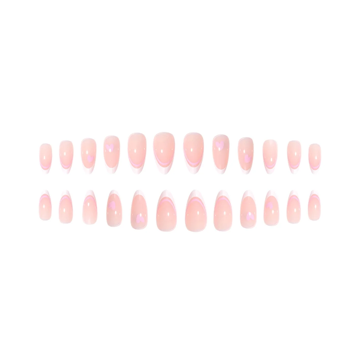 Removable Pink Nails - Gel Nails 12 Sizes, No Need File Pre-Shaped Press on False Nails Nail Extensions Y-14