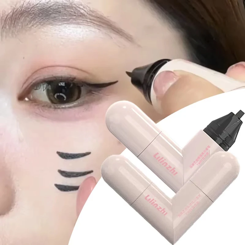 Neuer Love Eyeliner-Stempelstift, schnell trocknend, wasserdicht, Doppelkopf-Design, natürlicher, einstufiger Umriss, rotierender Doppelkopf-Eyeliner