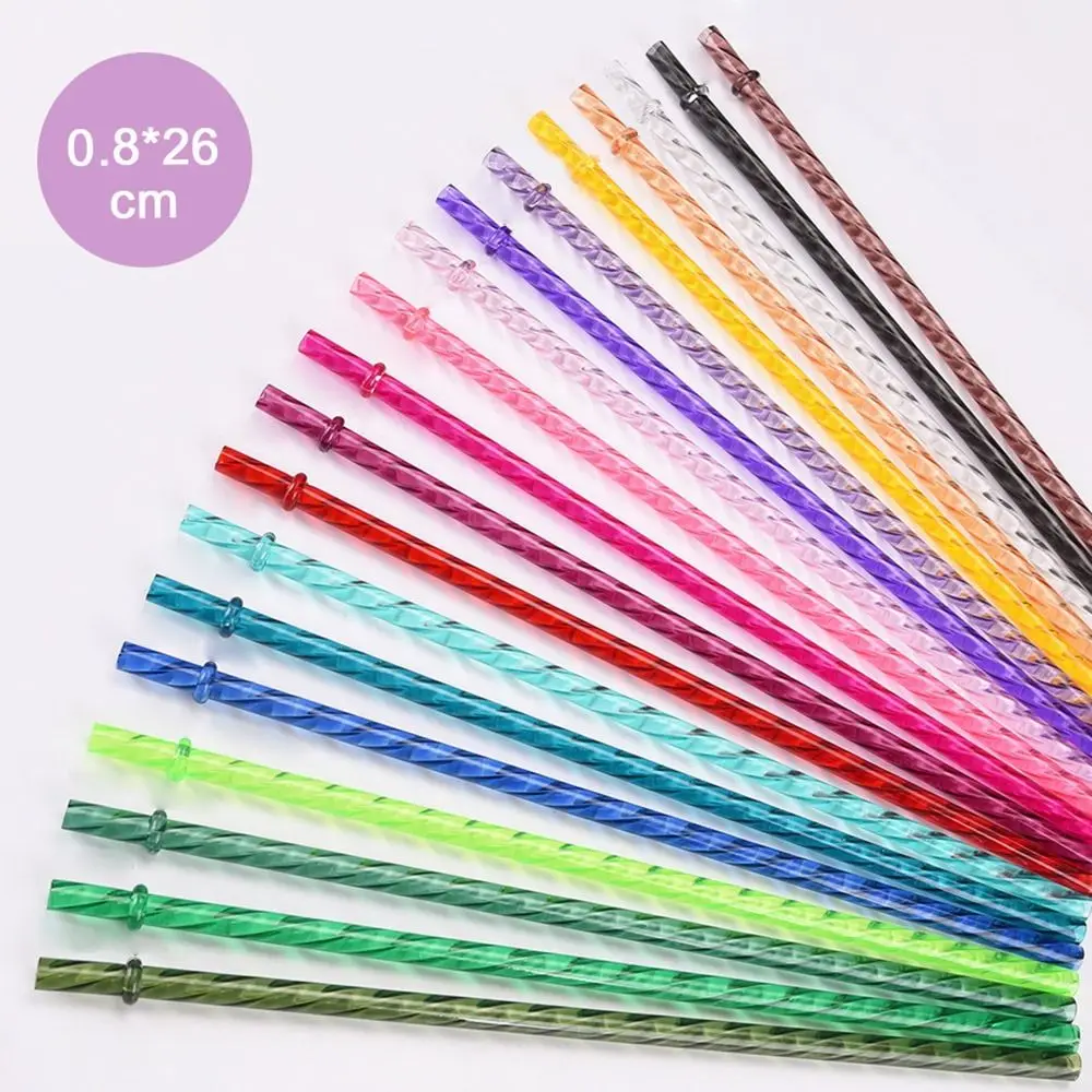 ECOZEN-pajitas reutilizables de plástico multicolor, Pajita de gran diámetro, suministros para fiestas, con cierres, reciclaje
