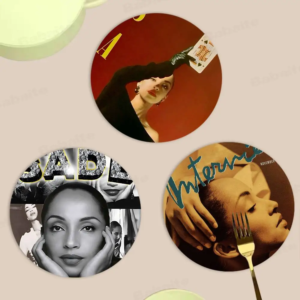 Band S-Sade Adu Singer Wooden Coaster Colour Printing Cup Mat Home Desk Decoration Gifts