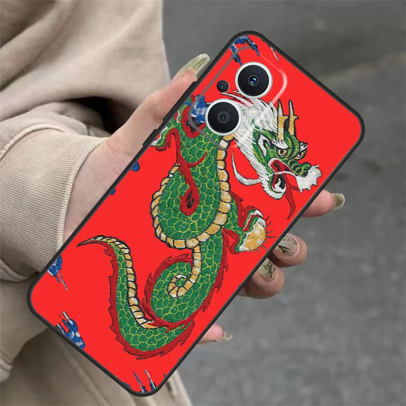 Ancient Japanese Dragon Case For OPPO Reno 11 11F 10 Pro 4Z 5Z 8T 5 6 7 8 Lite OPPO Find X5 X6 Pro X2 X3 Lite Cover