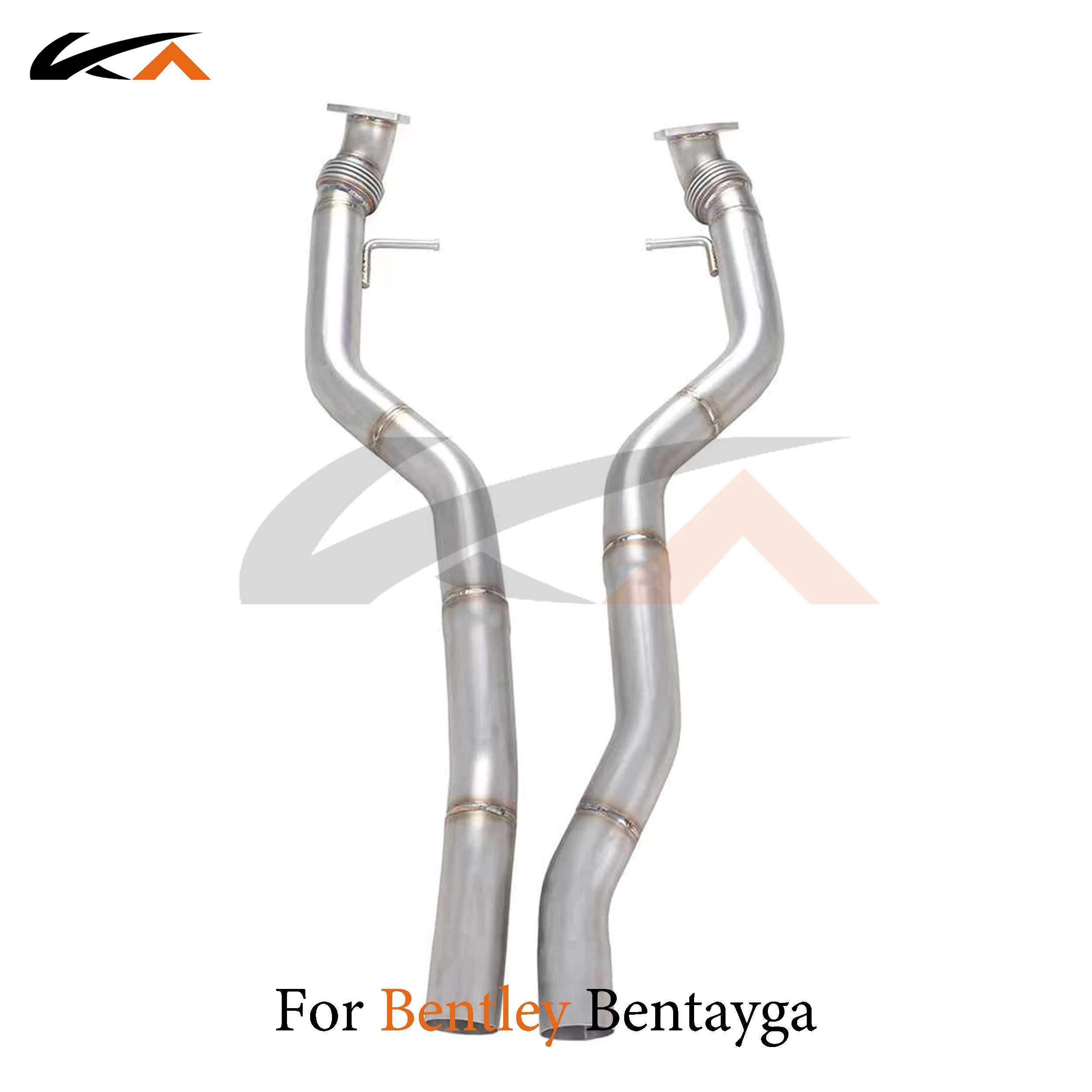 KA Tuning exhaust system part stainless mid pipe for Bentley Bentayga 4.0T front pipe performance pipe resonator