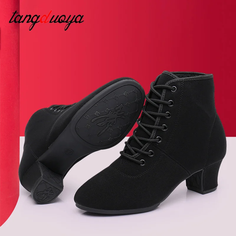 Women Latin Dance Shoes Black Modern Ballroom Salsa Dancing Shoes High Top women Jazz Tango Dance Sneakers Outdoor