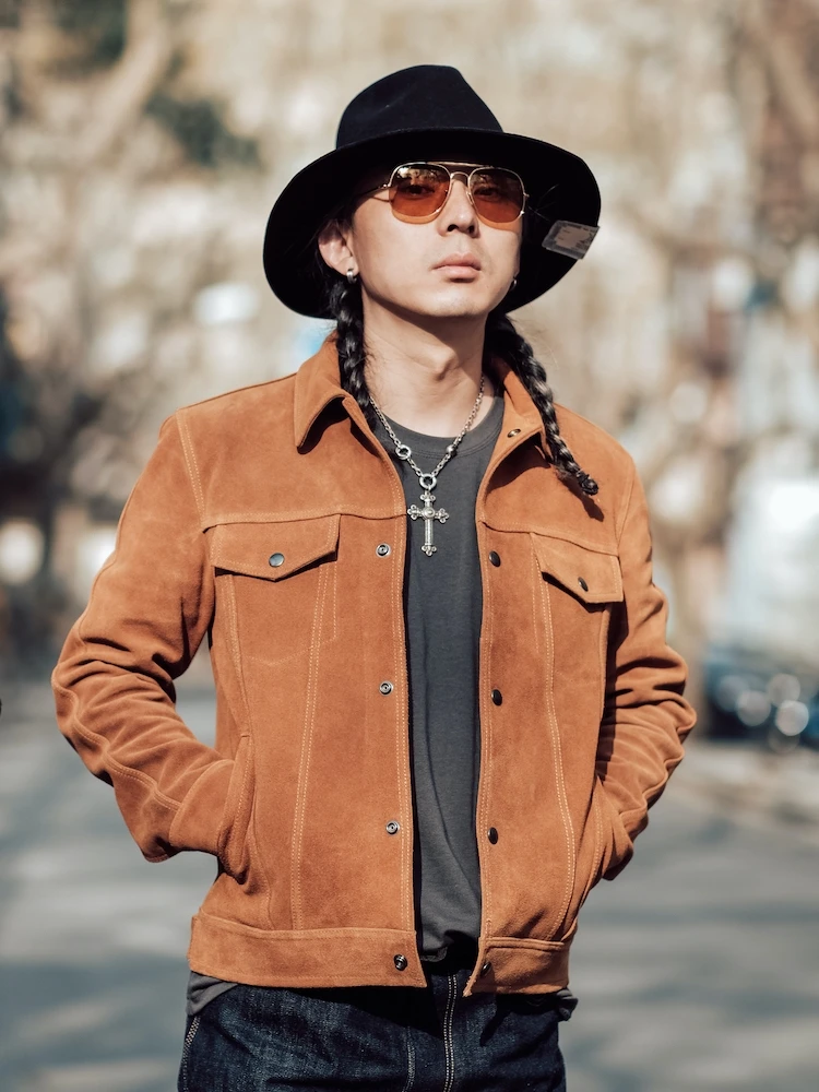 

Утепленная коричневая замшевая куртка из натуральной кожи, трехслойная, с отворотами, из тяжелой воловьей кожи, повседневный городской стиль