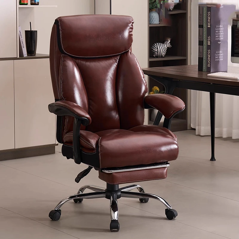 

Luxury Rocking Office Chair Leather Playseat Swivel Ergonomic Office Chair Comfortable Arm Sillas De Oficina Home Furniture