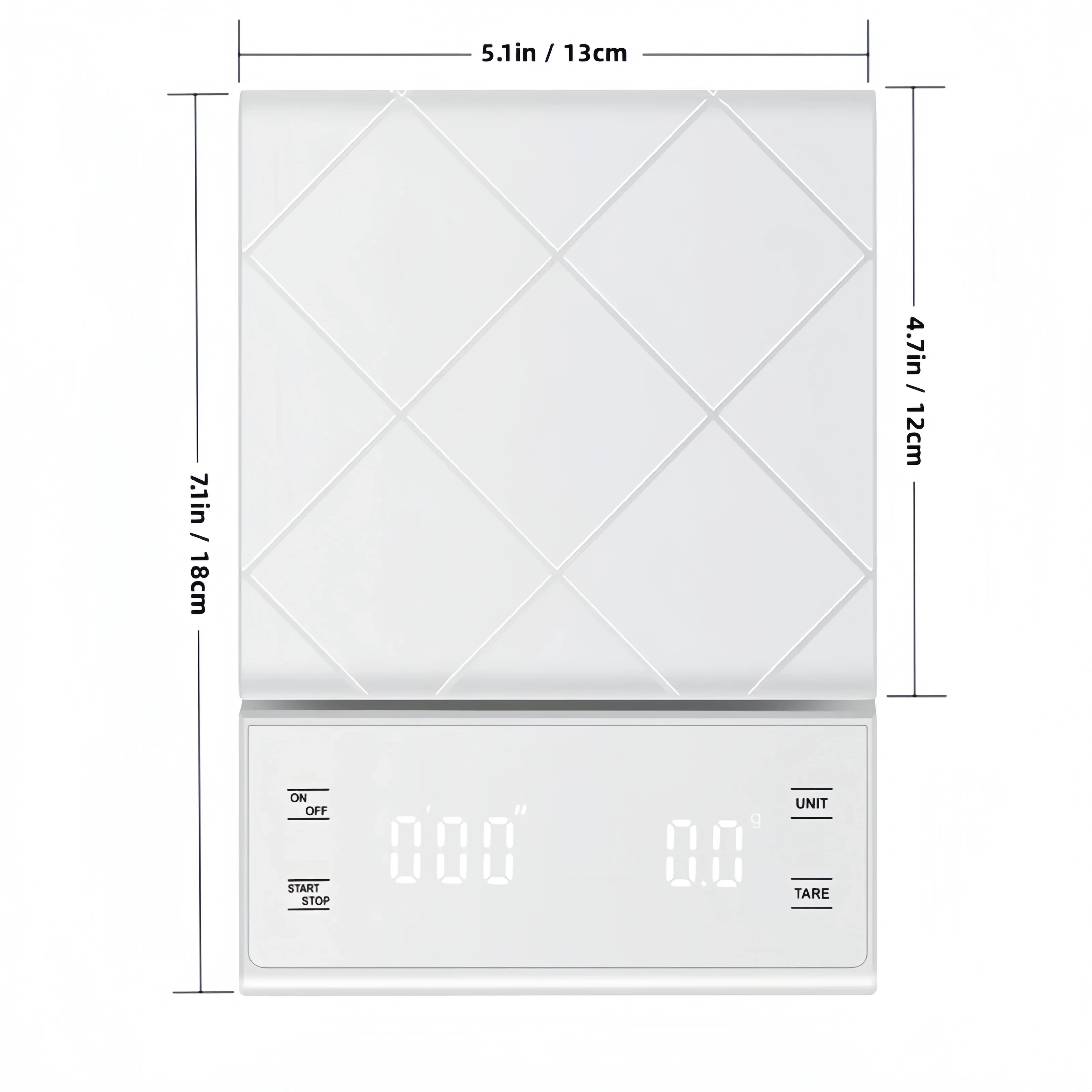 Coffee Scale, Timer Function, Digital Display, Maximum Weighing 3kg, Accuracy 0.1g Food Kitchen Scale Gram Weight Small Balance