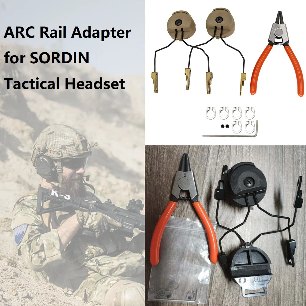 

Sordin Tactical Headset Bracket ARC Rail Adapter for MSA SORDIN Headset Electronic Earmuffs Airsoft Shooting Hunting Headphone