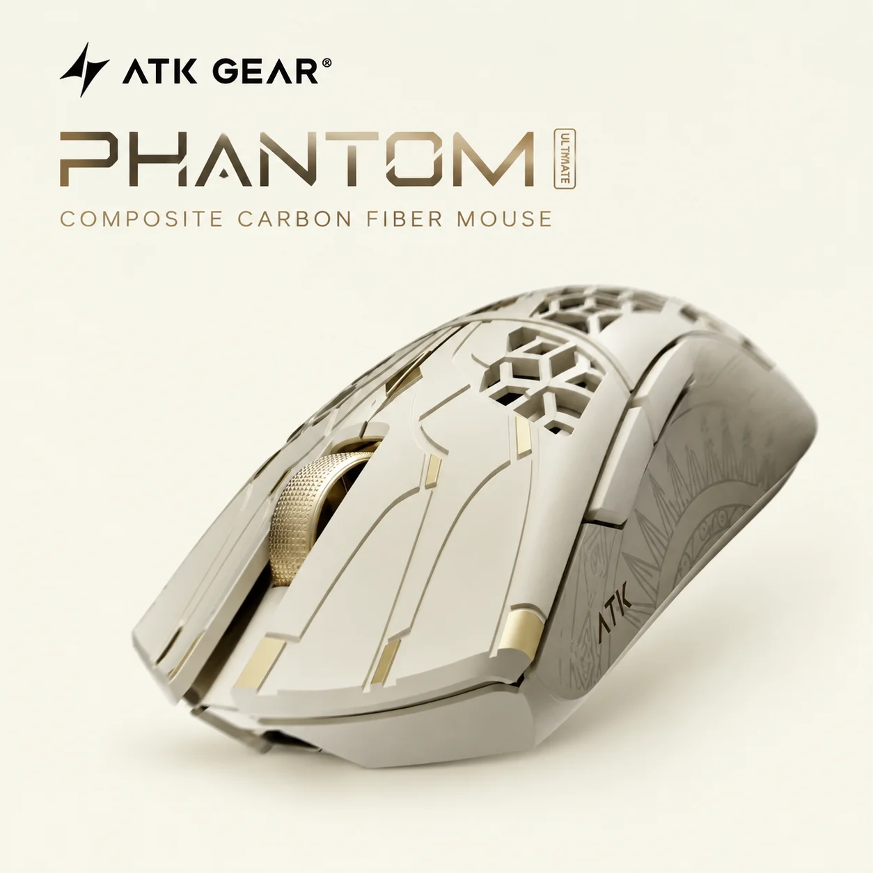 ATK F1 Phantom Master Carbon Fiber Hollow Wireless Mouse Lightweight Ergonomic Esports Gaming Mouse For Medium Small Hands