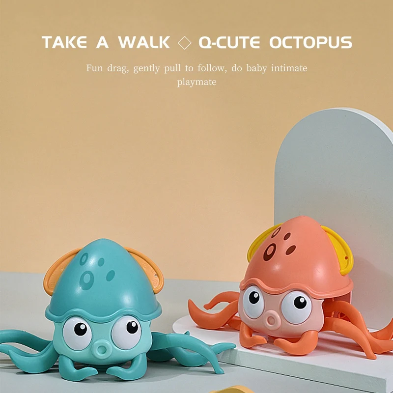 Kid's Bath Toy Octopus Interactive Bath Toy Towed On Land And In Water Clockwork Bath Toys Beach Bath Toys Bathtub Toy