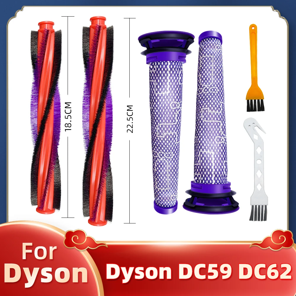 For Dyson V6 Animal Trigger DC59 DC62 SV03 SV07 Cordless Vacuum Cleaner Brushroll Brush bar And Pre-filter Replacement Parts