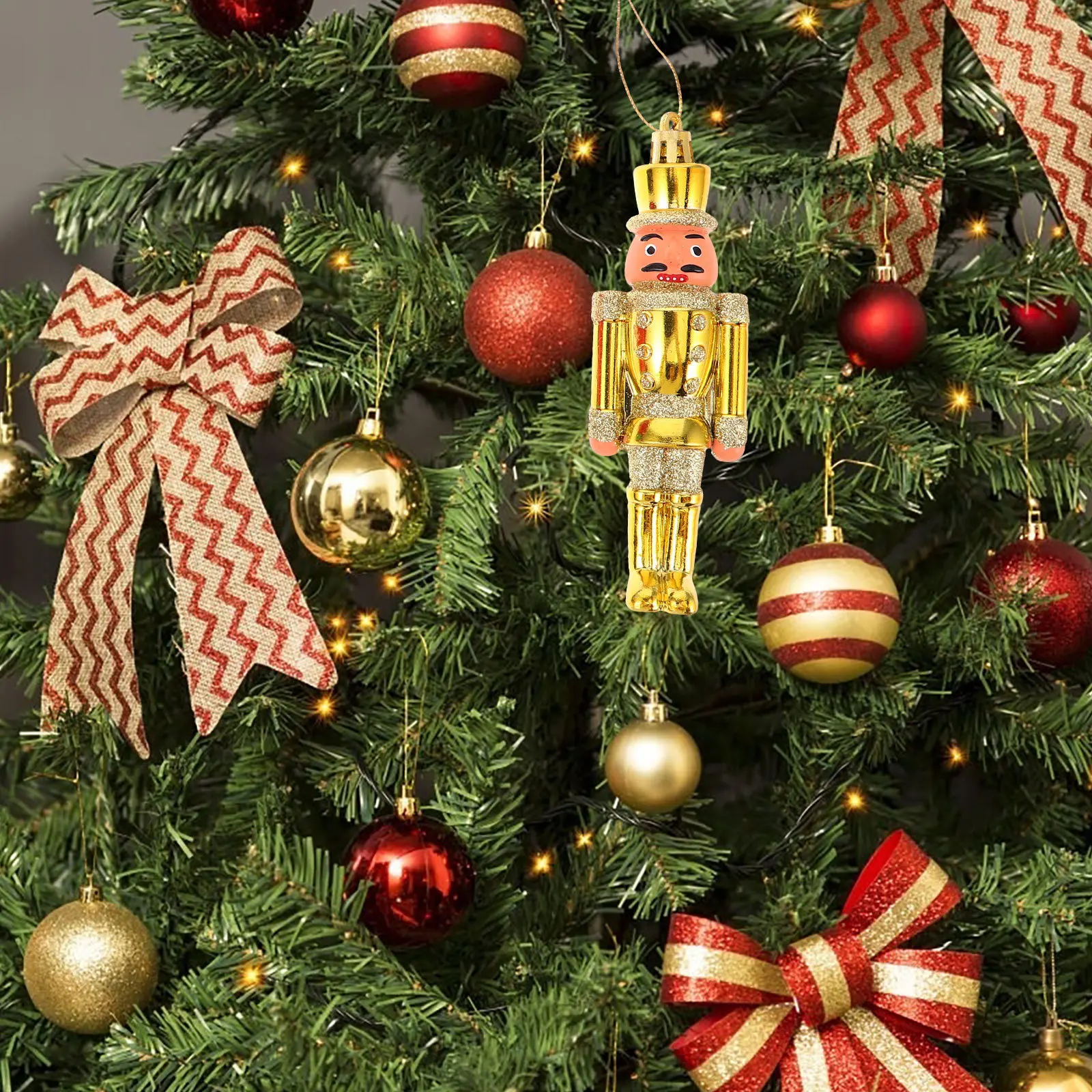 

6Pcs Mini Nutcracker Soldier Ornaments Hand-Painted Christmas Tree Hanging Decorations Festive Nutcracker Xmas Holiday Tabletop