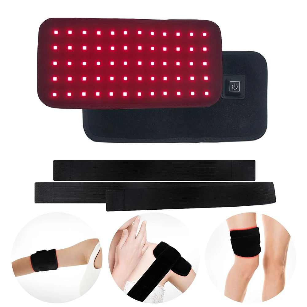 60 Leds Red Light Belt for Body Shoulder Waist Arm Leg Beack 660nm 850nm With Two Elastic Bands