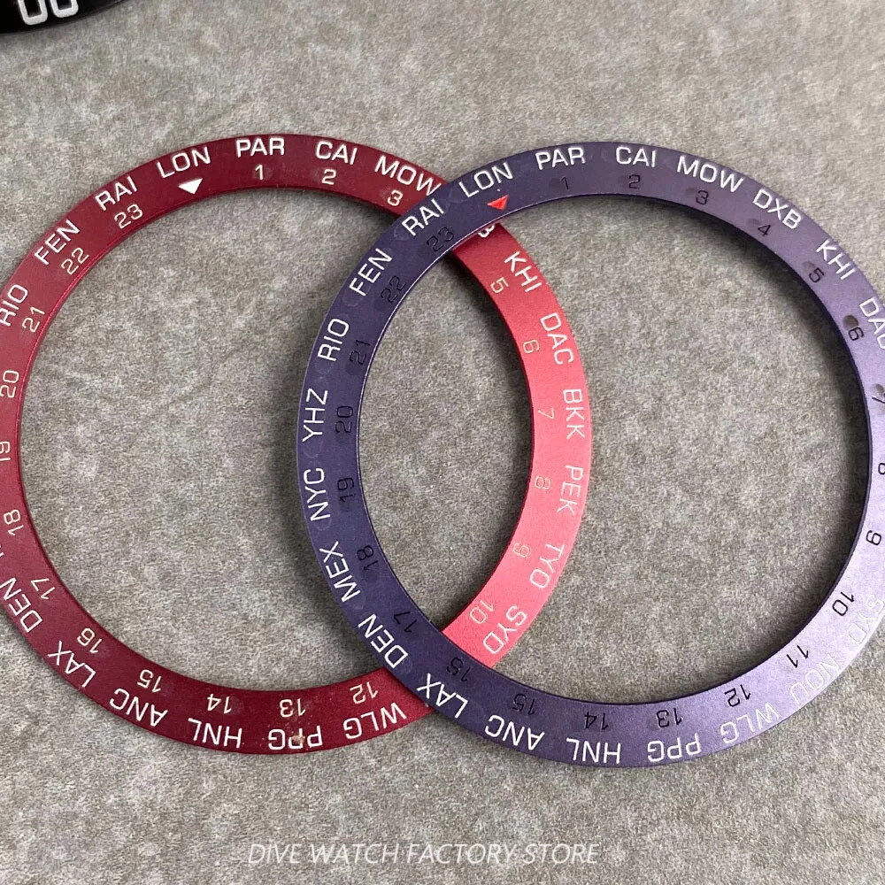 Schräge Uhr Lünette Einsatz Aluminium Ring Zubehör für gmt sub 40mm Herren uhr 38mm * 30,5mm schwarz blau grün rot lila Teile