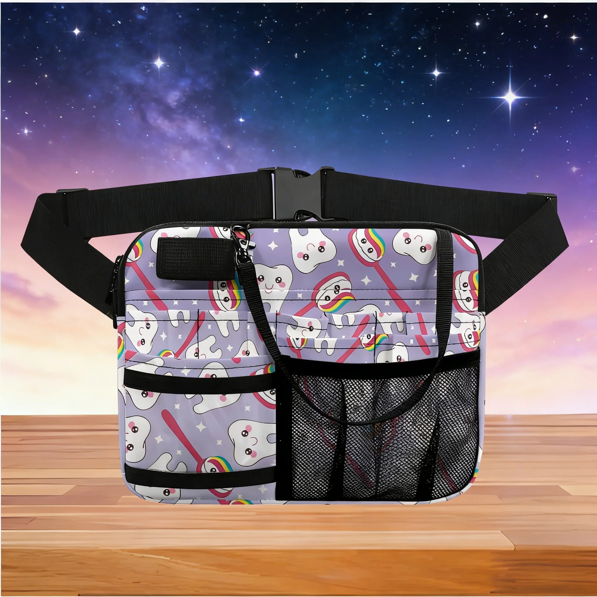 rainbow-nurse-fanny-pack-with-mesh-pocket-quick-access-medical-belt