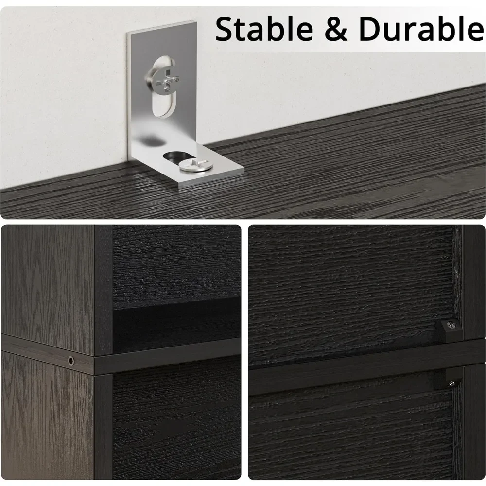 Bookshelves and Bookcases Set of 2 Floor Standing 6 Tiers Display Storage Shelves 70 in Tall Bookcase Home Decor Furniture