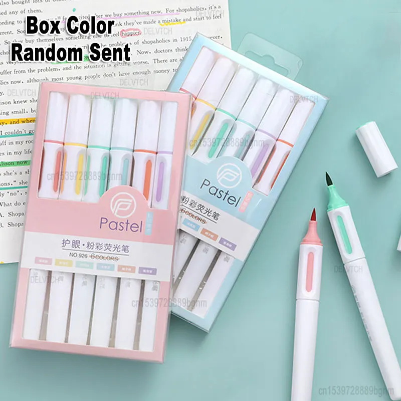 

Набор маркеров Макарон 6 шт., мягкая кисть, хайлайтер, ручка, пастельные маркеры, художественное рисование, рисование, письма, искусственный подарок