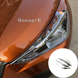 Car Body Styling Cover Eyebrow ABS Chrome Front Head Light Lamp Trim Frame 2Pcs For Nissan Kicks 2017 2018 2019 2020 2021 2022