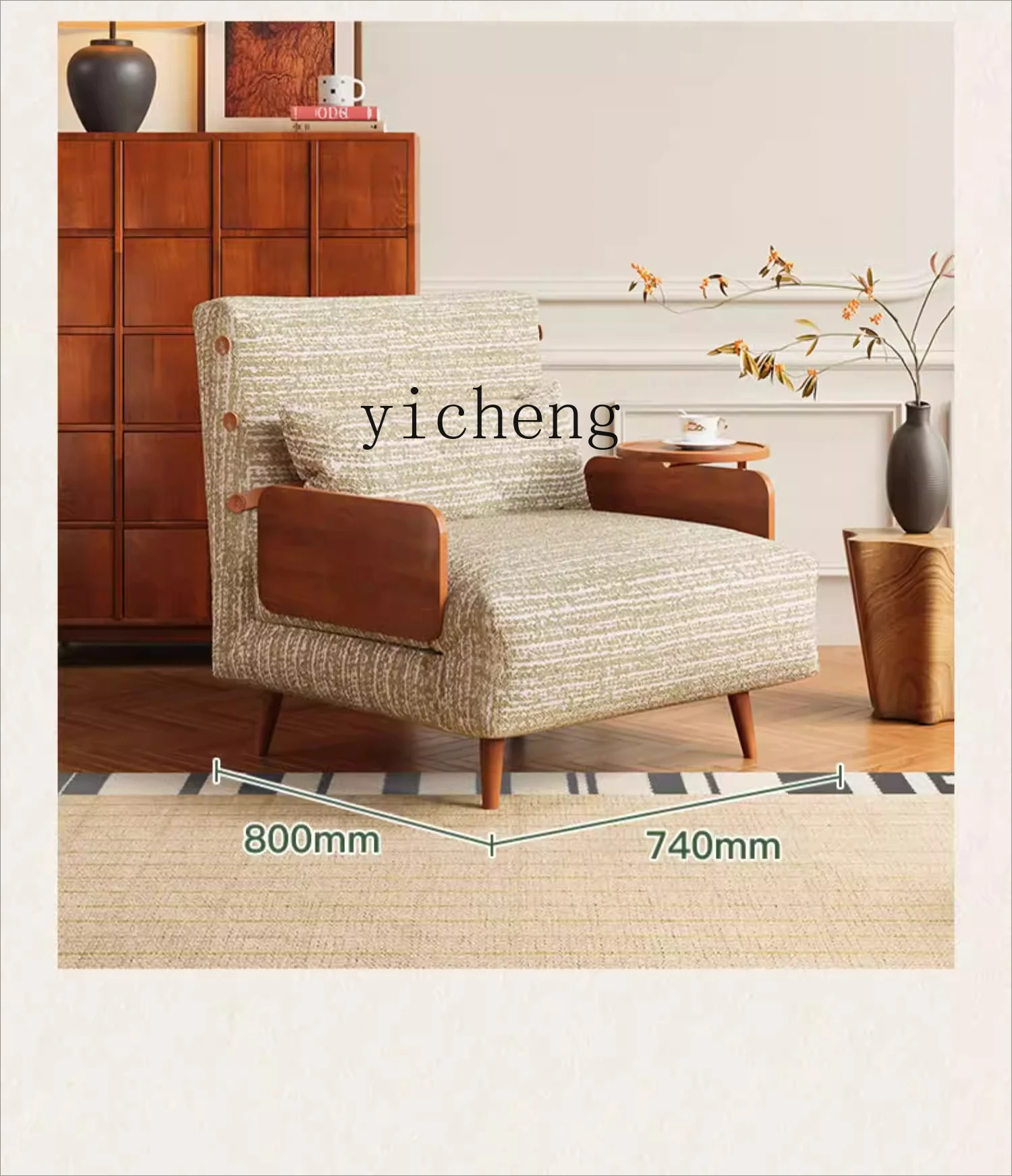 X-11 Schlafsofa aus Massivholz, klappbar, doppelt nutzbar, für kleine Wohnungen, Einzel- oder Doppelbett, 1,2 Meter