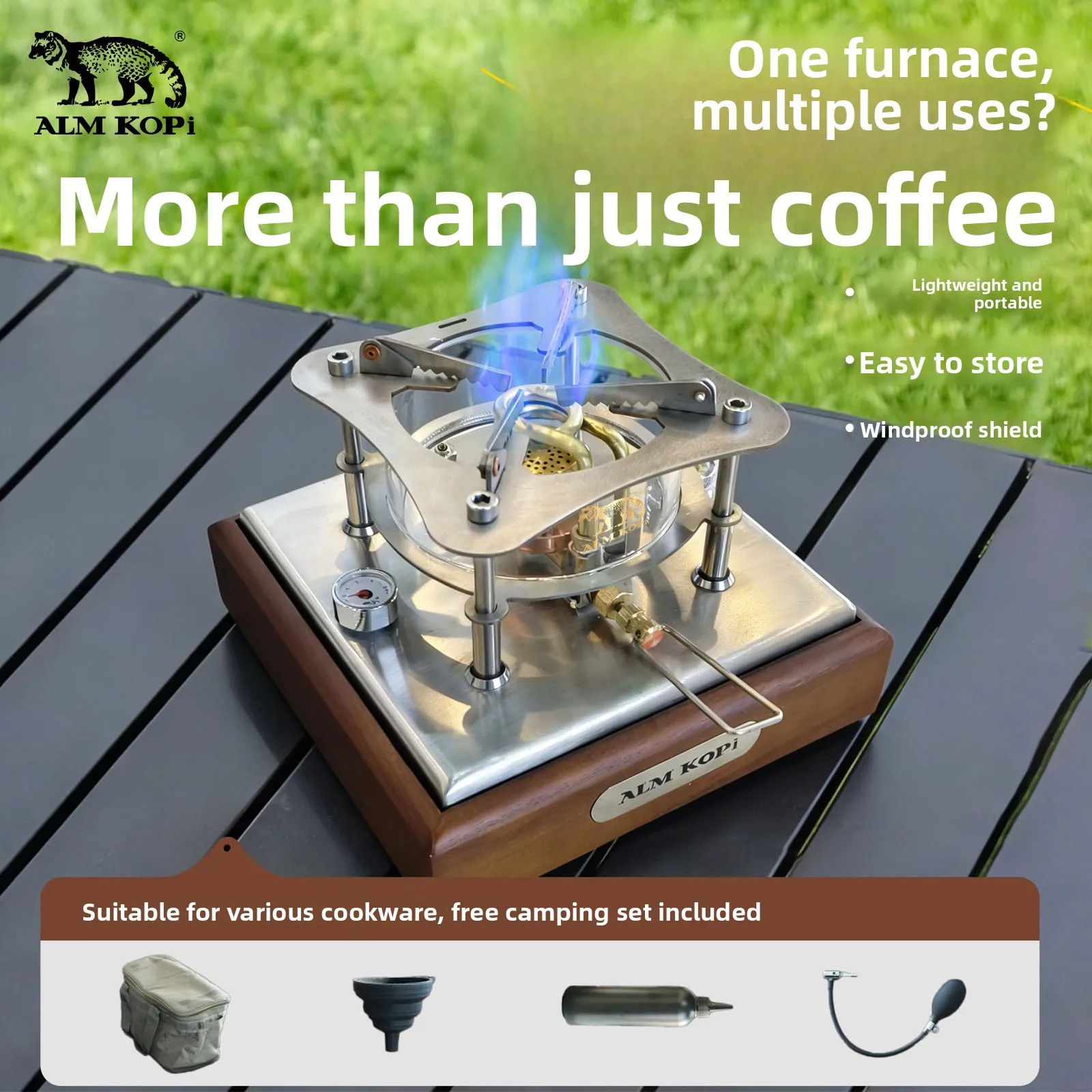 ALM KOPi Safety Alcohol Stove Heater Burner Multifunctional Heat Source for Milk Frother Steamer Barista