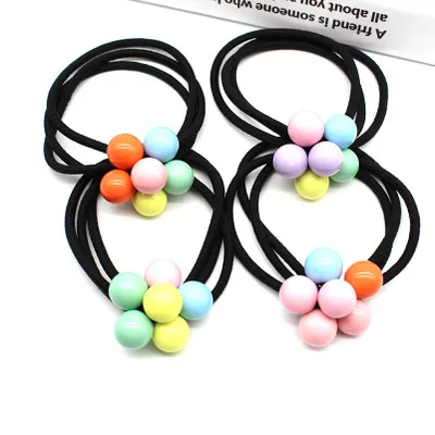 Women Hair Accessories flowers Beads Headbands Ponytail Holder Girls Scrunchies Vintage Elastic Hair Bands Rubber Rope Headdress